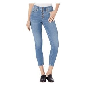 Madewell 9" High Rise Skinny Crop Jeans Blue Light Wash Button-Front Stretch 29